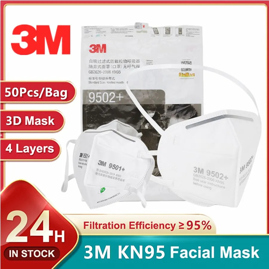 Masque facial KN95 3M 9501 +/9 - 3M Mask 9502+ avis et prix